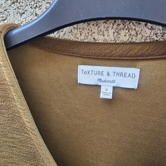 𝅺Madewell Texture & Thread Crepe Balloon-Sleeve Dress Womens Size S - Picture 3 of 11